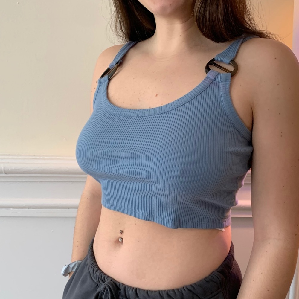 Blue topshop crop tank